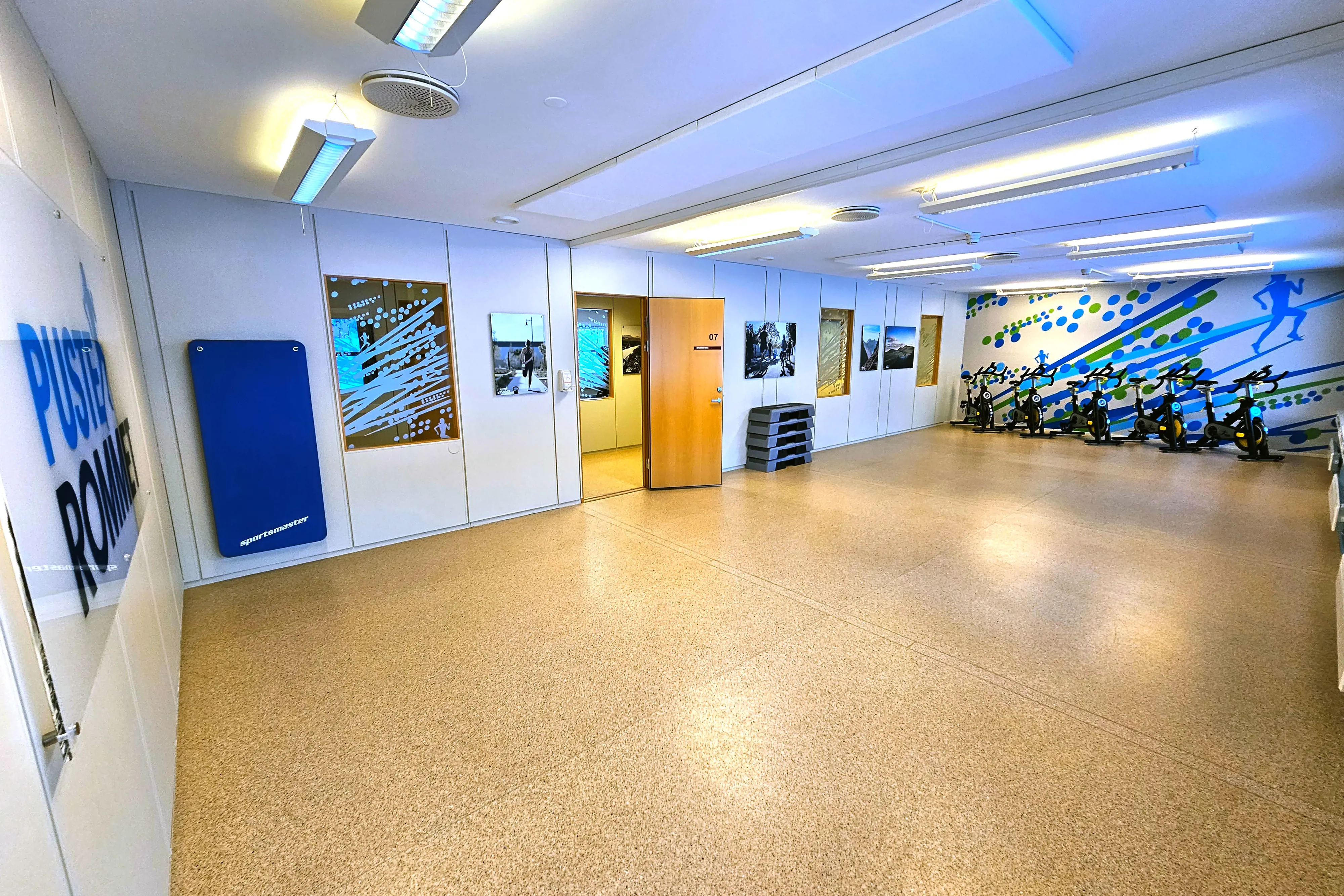 Bilde av treningsrommet på Pusterommet.
