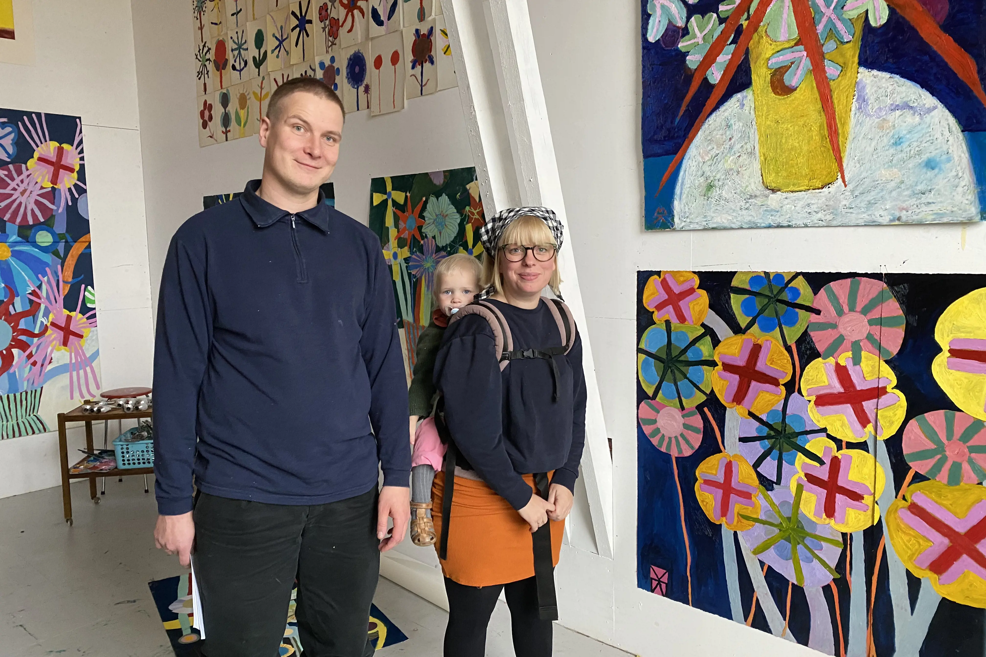 Johannes Borchgrevink Hansen og Marthe Karen Kampen skaper kunsten sammen.