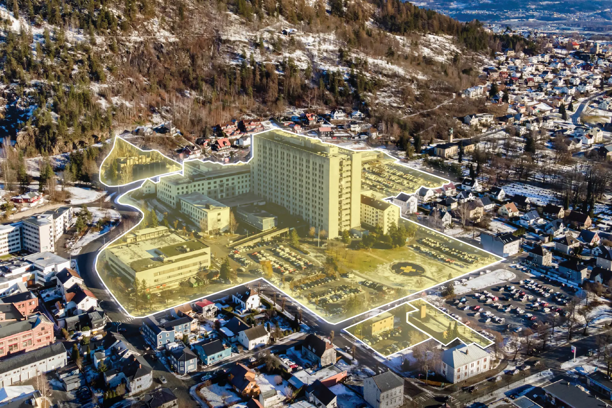 Luftfoto Drammen sykehus