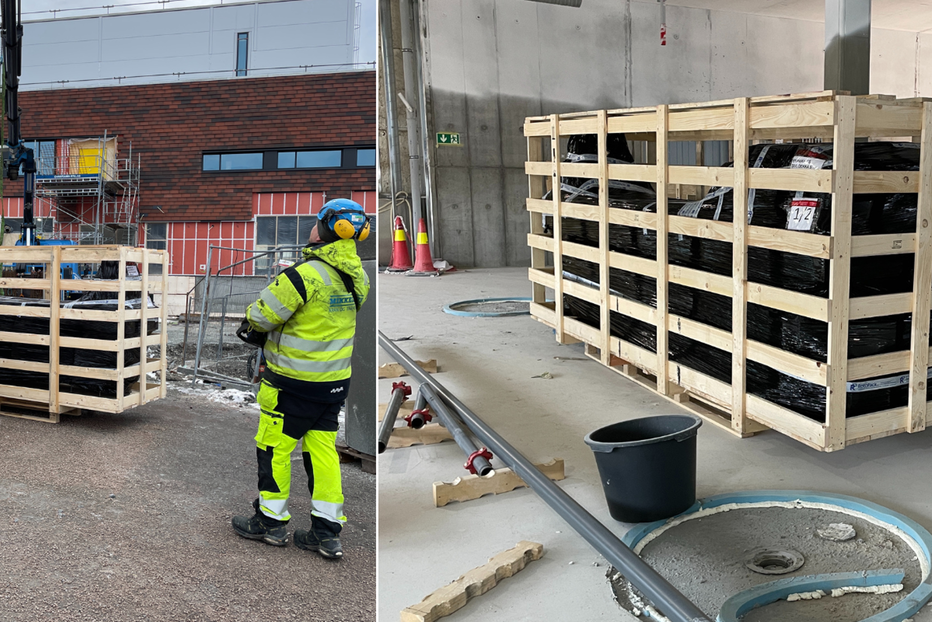 Pakkemaskinen ble heiset inn i nytt sykehus