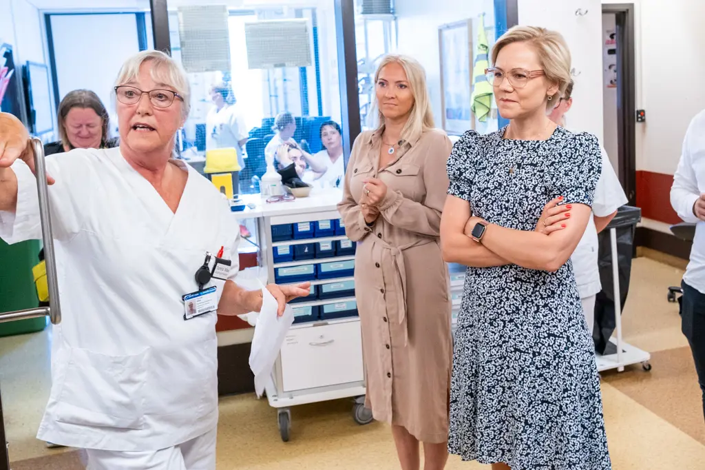 AVdelingssykepleier Torhild Wibe forklarer om arbeidet på avdelingen.